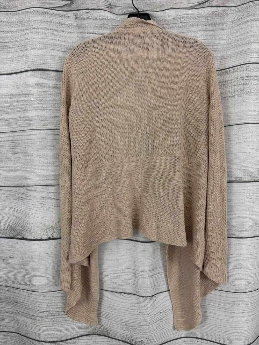 Eileen Fisher Beige Open Front Knit Cardigan Sweater Size XS